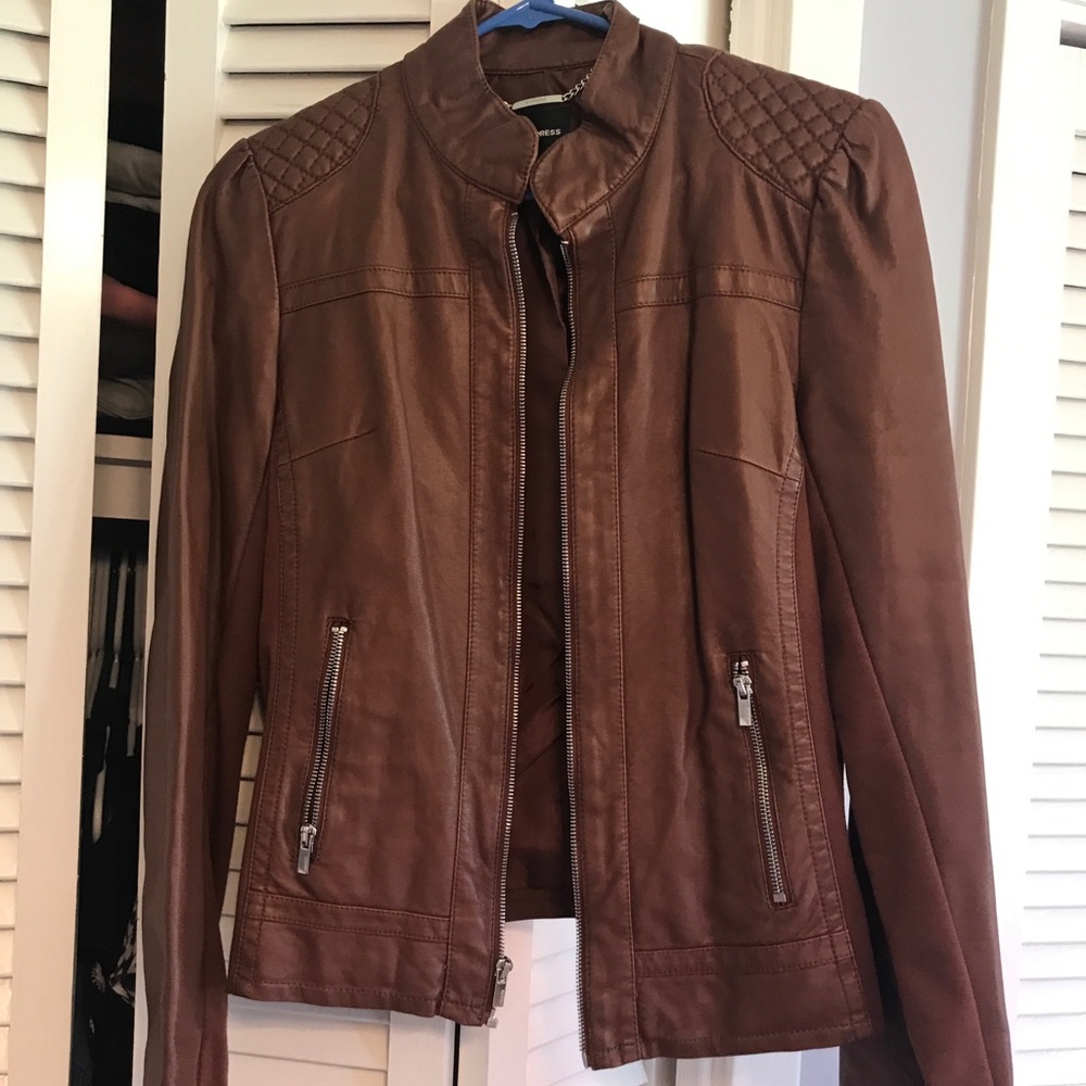 Express Brown Faux Leather Jacket